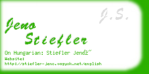 jeno stiefler business card